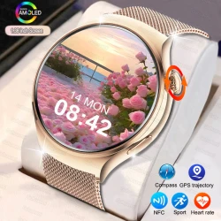 2025 New Lady Fashion Smart Watch women AMOLED HD Screen GPS Heart Rate Bluetooth Call Waterproof Outdoor SmartWatch For Xiaomi