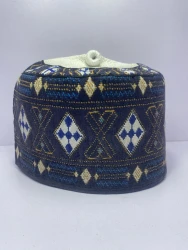 Black Cubana Hausa Cap - Classic Zawa Style