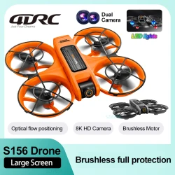 2025 S156 Screen Mini Drone With 90° Electric Adjustable 8K HD Camera WiFi Light Flow Drone Pocket Brushless RC Quadcopter Toy