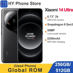 Global ROM Xiaomi 14 Ultra 256GB/512GB Snapdragon 8 Gen 3 6.73" 2k AMOLED Screen 90W 5300mAh Battery 50MP+32MP Camera