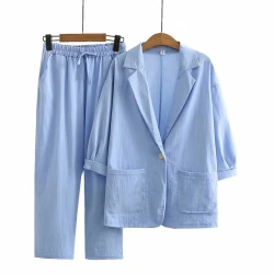 2023 Summer New Fashion Casual Large Size Suit Top Pants Two Piece Professional Suit Elegant Women's Sets