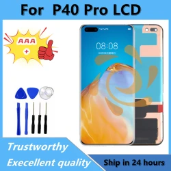 AMOLED TFT  For Huawei P40 Pro LCD Display Touch Screen With Frame 6.58" P40 Pro ELS-NX9 ELS-N04 LCD Screen Digitzer Panel Parts