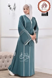 Luxury Leaf Pattern Modest Wear Abaya