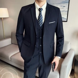 High Quality Business Casual Wedding (suit + Vest + Trousers) 2024 New Fashion Banquet Handsome Men's 3-piece Set  S-6XL