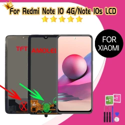 6.43"TFT/AMOLED For Redmi Note10S M2101K7AI M2101K7BG For Xiaomi Redmi Note10 4G 10S LCD Display Touch Screen Digitizer Assembly
