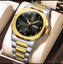 Poedagar Men's Two-Tone Stainless Steel Quartz Watch