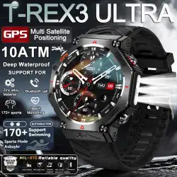 2025 NEW T-Rex 3  Outdoor Military Smart Watch 10ATM Waterproof Bulit-in GPS Compass Altimeter Barometric HD Call Smartwatch Men
