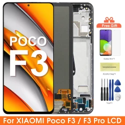 6.67" Super AMOLED Poco F3 Display Screen, for Xiaomi Poco F3 M2012K11AG Lcd Display Digital Touch Screen with Frame Replacement