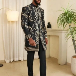 Dashiki African Clothes for Men Autumn Fashion African Men Long Sleeve Printing Top Long Pant Matching Sets Africa Clothing