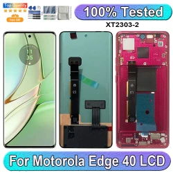 6.55''OLED For Motorola Edge 40 LCD Display Screen Touch Panel Digitizer Replacement Parts For MotoEdge 40 Screen With Frame
