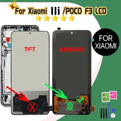 Tested 6.67"Screen For Xiaomi 11i Mi11i Mi 11i For Xiaomi Poco F3 M2012K11AG LCD Display Screen Touch Panel Digitizer with Frame