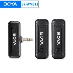 BOYA BY-WM3T2-M2 Wireless Lavalier Lapel 3.5mm TRS Noise Reduction Microphone for Canon, Nikon, Sony Cameras Vlogging Recording