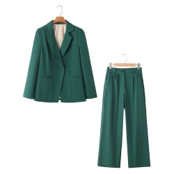 2024ZAR * Spring/Summer New Women's Fashion and Casual European and American Style One Button Suit Coat and Pants Set