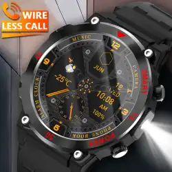 LAXASFIT 2025 New Outdoor Smart Watch LED Flashlight Men's Bluetooth Calling Sports Fitness Tracking Smart Watch For Xiaomi