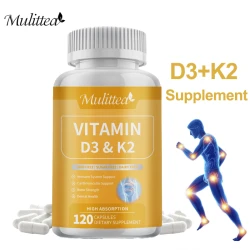 Mulittea Vitamin D3+K2 Supplement to Support Joint, Bone Teeth Heart Regulates Calcium Absorption Immune Health