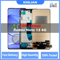 New Lcd For Xiaomi Redmi Note 13 4G 23129RAA4G 23124RA7EO Display Touch Screen Digitizer Panel Assembly Screen With Frame
