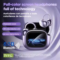 HTC NE32 Bluetooth V6.0 Ear Clip Earphones LCD Touch Screen AI Translator Earbuds Noise Reduction Wireless Sports Headphones