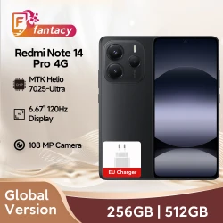 Global Version Xiaomi Redmi Note 14 Pro 4G Smartphone 256GB 512GB MediaTek Helio G100-Ultra 200MP AI Camera 45W Turbo Charging