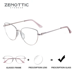 ZENOTTIC Fashion Cateye Prescription Glasses Myopia Eyewear Butterfly Optical Eyeglasses for Women Anti Blue Light/Photochromic