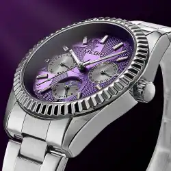 MEGIR Men's Quartz Watch with Stainless Steel Strap Fashion Business Style Wristwatch with Day Date 24-Hour Moon Phase Function