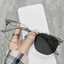 Photochromic Anti Radiation Glasses  Metal Eyeglasses Frames Transition Anti Blue Light 2 in 1 Eyewear