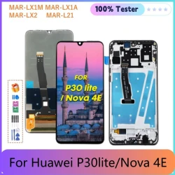 6.15'' for HUAWEI P30 Lite LCD Display Touch Screen Digitizer Replacement With Frame For Huawei Nova 4e LCD MAR-LX1 MAR LX2 AL01