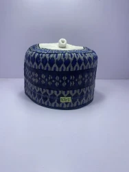Blue Black Kindai Cap - Unique Hausa Zawa Hat