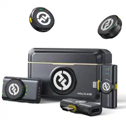 Hollyland LARK M2 Wireless Lavalier Microphone for iPhone Camera 300m Range Noise Cancellation 30H Battery for Photography Vlog