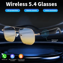 LIGE New Smart Bluetooth Sunglasses Answering Call voice assistant Glasses Playing Music Camera Control Men Women Smart Glasses