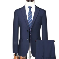 2025 mainly promote the explosion of high-quality solid color lapel two-piece business casual men's clothing