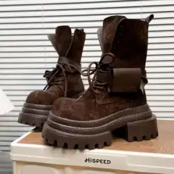 Women's Boots Flats Platform Designer Shoes Suede Fashion Dress Woman'ankle Boots Winter 2025 New Sport Mujer Motorcycle Boots