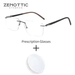 ZENOTTIC High-quality Rimless Rectangle Prescription Glasses Anti Blue Light/Photochromic Optical Eyeglasses For Men