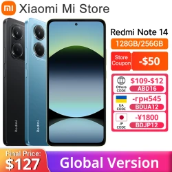 【World Premiere】Global Version Xiaomi Redmi Note 14 MediaTek Helio G99-Ultra 108MP AI Camera 5500mAh 6.67" 120Hz AMOLED Displa