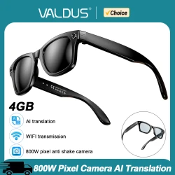 VALDUS W610 Smart Glasses Man With HD Camera AI Voice Translation WIFI+Bluetooth Transmission 4GB 2025 New Sunglasses For Woman