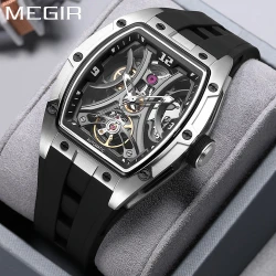 MEGIR 2025 New Men Automatic Mechanical Watches Men Luxury Brand Movemen Stainless Steel Waterproof Watch Relogio