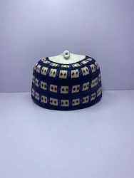 Boxed Blue – Hausa/Fulani Cap, Kufi, Handwoven Cap, Zawa