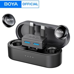 BOYA BOYALINK 3 Mini Wireless Lavalier Microphone for iPhone USB-C Android Smartphone Camera Ai Noise Cancellation for Recording