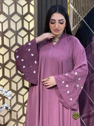 Premium Long Sleeve Embellished Muslim Dress