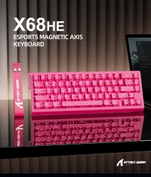 ATTACK SHARK X68HE Magnetic Keyboard Red Wired Mechanical for Pro Gaming 0.01mm Rapid Trigg 8000Hz SOCD/Rs 0.125ms 128K Rate