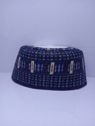 Original Handwoven Hausa Fulani Zawa Cap – Bangol Kindei Bama Style | Men’s Knitted Maiduguri Cap Sizeof 23 