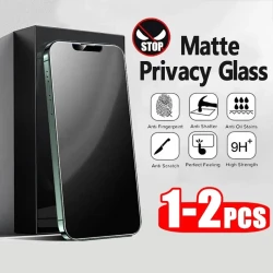 2PCS Privacy Matte Tempered Glass For iPhone 11 12 13 14 15 16 Pro Max Plus Protective Glass  Anti Spy Peeping Screen Protector