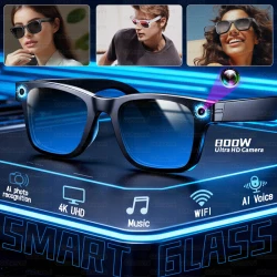 Smart Glasses 800W Pixel HD Camera Bluetooth Call Video Recording AI intelligent Real-time translation Object recognion Sunglass