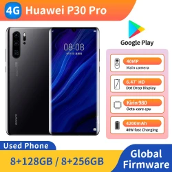 Huawei P30 Pro 4g Smartphone CPU Kirin 980 6.47-Inches 128GB/512GB Google Play Original EMUI Used Phones