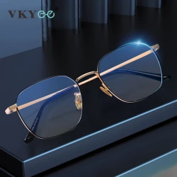 VICKY Simple Classic Geometric Frame Square Design Men's and Women's Anti-Blue Light Glasses Customizable Prescription 18322