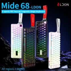 LDON Mide 68 8000Hz Magnetic Switch Gaming Keyboard, Wired USB RGB 68Keys Neon Light for PC E-sports