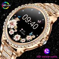 2025 New Fashion Women Smart Watch AMOLED HD Screen Sports Watch Health Heart Rate Voice Call Smart Watch For Android IOS