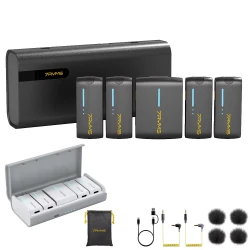 7RYMS iRay DW40 Four-channel Lavalier Wireless Microphone 4 Audio Tracks Individual Output Noise Cancellation Lapel Microphone