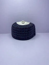 Stripped Maiduguri – Hausa/Fulani Cap, Kufi, Handwoven Cap, Zawa