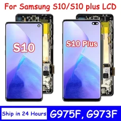 TFT Quality with Frame for Samsung S10 Plus S10+ G975F Lcd Display Digital Touch Screen for Samsung S10 G973F Screen Replacement