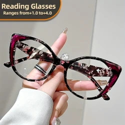 Vintage Cat Eye Reading Glasses for Women - Vintage Style, Comfort Fit with Clear Lens, Strength 1.0 to 4.0, Presbyopia